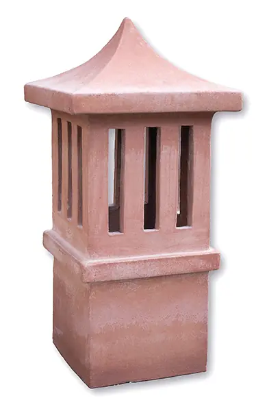 Terracotta-Standlampe A3191 vollständig in der dritten Ansicht